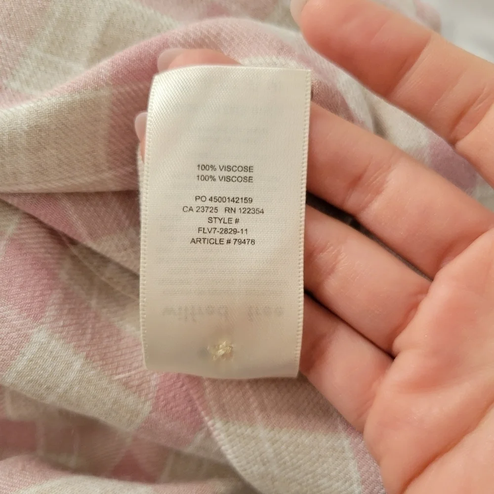 Wilfred Free Boyfriend Buttown Down Shirt in pink and cream plaid